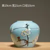 Vaso de Cerâmica Jingdezhen Enfeites Arranjo de Flores para Sala de Estar Novo Estilo Chinês Vaso Decorativo Retro Vasilha Hidropônica Vaso de Flores