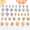 Oro blanco bañado en oro de 18 quilates, toro grande, circonita microincrustada, accesorios de joyería DIY, tapa de flor espaciadora, cuentas sueltas, material para abalorios