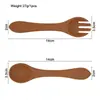 Tenedor y Cuchara de Silicona con Mango Largo Herramienta de Entrenamiento para Comer Bebé Alimentación Cuchara y Tenedor de Silicona Suave para Bebé Set de Suplemento Alimenticio