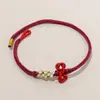 Pulseira de Nó Wenchang Produto Semi-Acabado Corda Trançada Ajustável DIY Pode Ser Usada com Acessórios de Joias Douradas Pulseira de Corda Vermelha para Mulheres Atacado