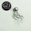 Piercing Labial Stud de Titânio F136 com Design de Flor Relâmpago e Cravação de Zircônia, Joia para Body Piercing com Corpo de Titânio de Grau Cirúrgico, Produto em Estoque do Fabricante
