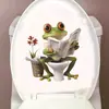 Nuevo Pegatina Creativa Rana Pequeña Leyendo Periódico Impermeable para Baño Inodoro Autoadhesiva Pegatina para Inodoro