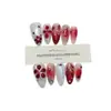 Nai Zi Uñas Portátiles Puras Hechas a Mano Modelo Nuevo Otoño e Invierno B341 Completamente Pintadas a Mano Talladas Estilo Francés Elegantes Pegatinas para Uñas de Comercio Exterior