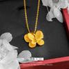 Tienda de oro con colgante doble de mariposa cepillada, colgante estéreo de mariposa dorada, joyería femenina chapada en oro cobre para novia