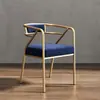 Silla de Comedor de Hierro Forjado de Lujo Nórdico Silla con Respaldo para el Hogar Silla de Ocio Moderna para Restaurante Celebridad de Internet Silla de Oficina para Restaurante de Hotel