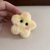 Lindo pasador de felpa de flor de conejo para mujer, flequillo de frente, clip de pico de pato, pasador para niños, no daña el cabello, diadema con goma elástica
