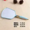 Espejo de Madera Portátil, Suministros para Tatuajes y Bordado, Espejo Redondo de Mano Estilo Europeo para Salón de Belleza, Espejo de Maquillaje, Espejo con Mango