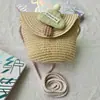 Nova Bolsa de Palha de Praia Infantil para Primavera e Verão com Aba Transversal, Design de Cogumelo Nuvem, Bolsa para Moedas e Lanches 2026, Expansão do Fabricante