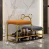 Armário de Sapatos para Entrada Estilo Nórdico com Banco Integrado, Design Simples e Luxuoso, Sapateira para Crianças, Banco para Trocar Sapatos