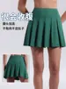 Nuevos Shorts Dos en Uno para Danza Fitness, de Cintura Alta, Antiexposición, Secado Rápido para Correr, Falda Corta de Gimnasio Yoga, Falda de Tenis Deportiva Plisada