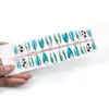 24 Piezas de Nuevo Arte de Uñas Temático de la Copa del Mundo Transfronterizo Forma de Almendra Chapado en Oro Ojo de Gato Fútbol Uñas Portátiles Exquisitas Piezas de Uñas Portátiles