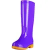 Botas de lluvia de media pantorrilla y pantorrilla alta para mujer, zapatos impermeables con forro de polar, cubrezapatos de goma, botas de agua resistentes al desgaste, botas de lluvia antideslizantes, calzado exterior de suela gruesa para mujer