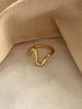 Anillo de Plata de Ley 925 Línea de Latido de Corazón Dorado Coreano para Mujer Plata Estilo Coreano Ins Distintivo Moda Anillo Abierto Simple