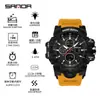 Nuevo Reloj Electrónico Transfronterizo Sanda para Hombre, Deportivo, Resistente al Agua, Luminoso, Doble Pantalla, Multifunción, Modelo Popular