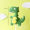 Decoración de Pastel Palmera Volcán Cocotero Triceratops Tyrannosaurus Fiesta de Dinosaurios Niño Cumpleaños Enchufe
