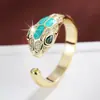 Diseño conceptual de personalidad europea y americana anillo ajustable de apertura con forma de serpiente para niñas temperamento único fabricantes al por mayor en stock