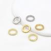 Anillo de Zirconia que Conserva el Color Chapado en Oro de 18K con Forma de Oreja de Gato, Abalorio para Pulsera y Collar Hecho a Mano DIY C45