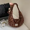Nova Bolsa Tote Casual Coreana com Estampa de Leopardo, Bolsa de Tecido Retro de Alta Qualidade e Grande Capacidade, Bolsa Transversal da Moda para Estudantes