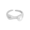 894 Estilo K Ins Diseño de Lujo Accesible de Nicho Versátil Anillo Asimétrico de Perla de Superficie Plata Esterlina S925 Textura Femenina