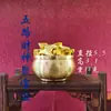 Artesanía de Latón Cinco Vías Dios de la Riqueza Tazón del Tesoro Adorno para Atraer Riqueza, Kangqian Tangteng Mu Lue Decoración Colgante, Regalo de Negocio