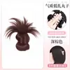 Postizo para Cola de Caballo, Cabello Trenzado de Doble Cola de Caballo, Pinza para el Cabello, Postizo para Moño, Accesorio para el Cabello de Moño, Adorno de Cabello Esponjoso para la Parte Posterior de la Cabeza
