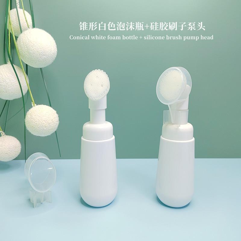 锥形白色泡沫瓶+硅胶刷子泵头