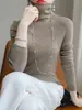 Suéter de Punto Fino de Alta Gama Listo para Usar 2025 para Mujer Cuello Holgado Moda Capa Base Color Sólido Suéter de Punto Delgado Venta al por Mayor