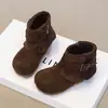 Outono/Inverno 2026 Novas Botas Curtas Retrô Infantis Botas Tipo Capa Estilo Coreano Botas Martin Retrô Estilosas para Meninas Pequenas
