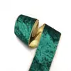 Cinta de Terciopelo de 10 cm de Ancho, Cara Única con Fondo Dorado, Hecha a Mano para Manualidades, Lazo Decorativo para Fondo de Árbol de Navidad, 10 Yardas/Rollo en Stock