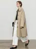 Gabardina de Estilo Minimalista de Gama Alta para Mujer, Moda Femenina Nueva Otoño 2026, Abrigo de Viaje de Solapa de Botón Único, Estilo Largo