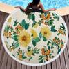 Toalha de Praia Redonda de Microfibra com Borla, Toalha de Banho, Tapete de Yoga, Girassol, Nova Toalha com Impressão Digital 3D