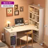 Escritorio para estudio en casa de estudiante, escritorio infantil con combinación de estantería, juego de escritorio y silla integrados, escritorio de escritura infantil simple para dormitorio