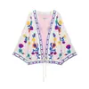 Fabricante transfronterizo de ropa para mujer al por mayor 2026 AliExpress Diseño de moda europeo y americano cárdigan bordado floral chaqueta versátil