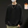 Envio RápidoNovo Moletom Outono/Inverno com Forro de Fleece, Corte Solto, Gola Redonda, Manga Longa, Camiseta Básica da Moda Masculina