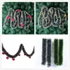 Pompons de Floco de Neve de Natal Verde Escuro com Bordas Brancas de 2m, Decorações de Teto de Shopping, Guirlandas Artificiais de Rattan de Natal para Animais de Estimação