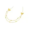 Collar Mariposa Hada Sha Jin Estilo Similar Jindian para Mujer Cadena Clavícula de Alta Gama Moda Lujo Ligero Cadena Doble Capa para Regalo de Novia
