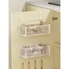 Estante de almacenamiento para cocina, especiero multicapa para puertas de gabinetes, caja de almacenamiento para montaje en pared para cebollas, jengibre y ajo, canasta pequeña colgante sin perforación