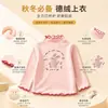 Nueva Ropa Interior de Dibujos Animados para Niñas de Comercio Exterior Otoño Invierno Polar Cálido Top con Borde de Oreja Camiseta de Manga Larga Rayada para Niños