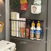 Estante Magnético de Almacenamiento para Refrigerador de Cocina, Portarrollos de Papel de Cocina y Plástico de Cocina, Organizador Doméstico sin Taladro para Condimentos y Plástico de Cocina