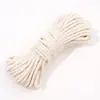 Corda de Poliéster-Algodão Monocromática 4mm Corda Trançada Artesanato DIY para Joias Pingente de Corda de Algodão Artesanato de Tecelagem Chaveiro 48 Cores