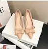 Zapatos de tacón rosa con lazo estilo francés, elegantes y cómodos para mujer, nueva colección de verano 2026, zapatos planos negros de tacón fino