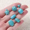 Ventas Directas de Fábrica Cuentas Redondas de Turquesa Sintética Natural Cuentas Sueltas Accesorios para Pulseras DIY Cuentas Semi-Terminadas Venta al por Mayor