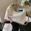 Bolsa de Mão com Listras Verticais Texturizadas Novo Estilo Outono 2026 Alça Única Plissada Bolsa Transversal Estilosa Versátil para Mulheres Venda por Atacado
