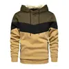 Moletom com Capuz Casual Esportivo de Rua Hip-hop Transfronteiriço Cor Blocada Bolso Lateral Fenda Amplo para Jovens