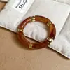 Pulsera de Madera con Grano Color Café Estilo Vintage Retro, Pulsera de Lujo Ligero de Gama Alta, Joyería de Moda Transfronteriza Europea y Americana