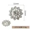 Botão de Girassol Totalmente Bordado com Strass e Base de Liga de Zinco, Botão de Strass de Alta Transparência, Botão Decorativo de Luxo Leve para Cardigã Feminino