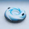 Directamente del fabricante: Material de PVC, estampado de remolino azul y blanco, flotador de nieve inflable con asa