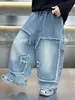 Jeans de Retazos para Niños de Primavera y Otoño Estilo Coreano Pantalones Cargo Holgados con Estilo para Niños Pequeños Pantalones de Moda para Exportación