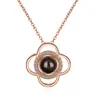 Colar Dz100 com Palavras para Mulheres, Asas de Coração, Flores, Corrente para Clavícula Microcravejada, Acessório Versátil Elegante de Luxo Leve com Galhos de Cervo