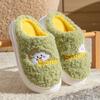 Pantuflas de Algodón para Mujer, Invierno Parejas, Pantuflas Peludas Antideslizantes de Suela Suave, Zapatos Cálidos de Confinamiento, Pantuflas de Interior para Hombre